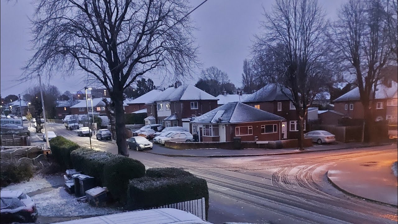 First Snow of the season 2021 Birmingham UK. 