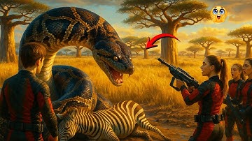 Baby Zebra Kicks Door For Help After GIANT PYTHON Catches Mom