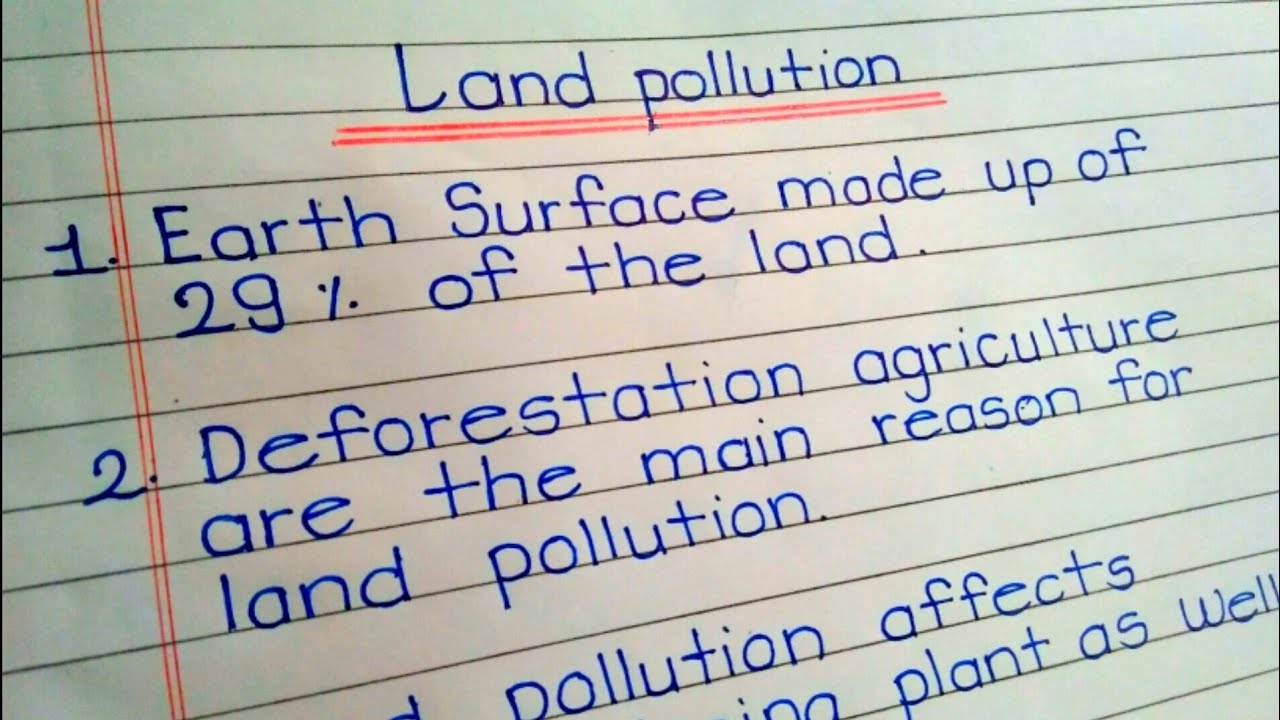 easy essay on land pollution in english