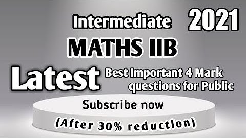 Intermediate Maths IIB Latest 4 Marks Important Questions for PUBLIC ||