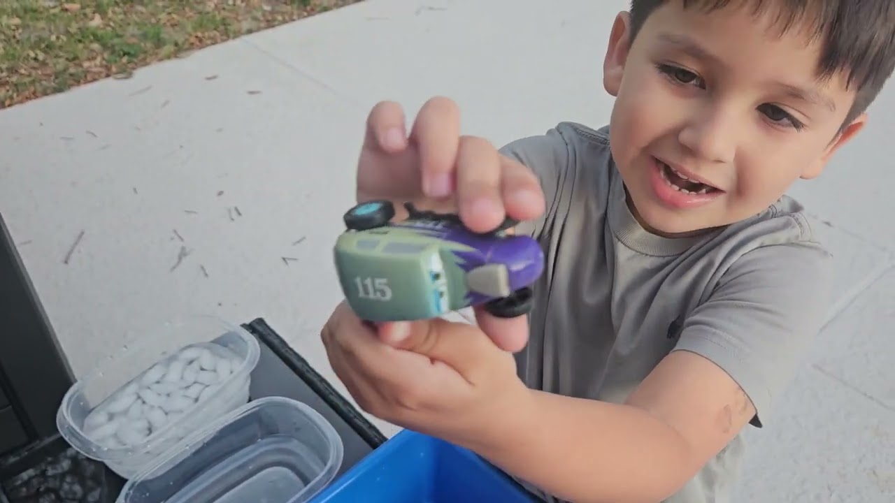 Backyard Tour, Liam's Toys. Color Changing Cars