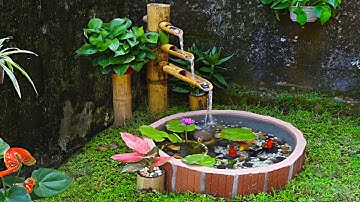 Hô biến góc vườn hoang thành bể cá thác nước tuyệt đẹp