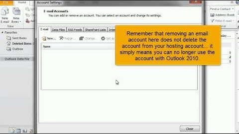 How to delete an email account in Outlook 2010