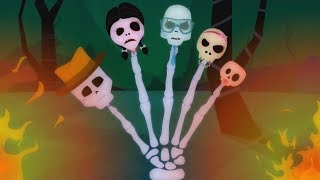 скелет палец семья страшные песни образовательные рифмы Nursery Rhymes Skeleton Finger Family