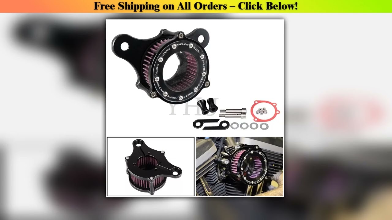 Motorcycle Intake Filter Air Cleaner For Harley Softail Fatboy Electra Street Road