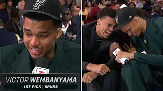 Victor Wembanyama in Tears After Being Drafted by the Spurs 🥹 | 2023 NBA Draft