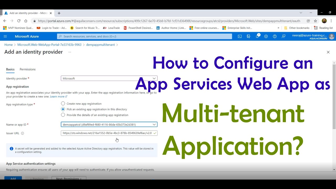 How To Configure An App Services Web App As A Multitenant Application