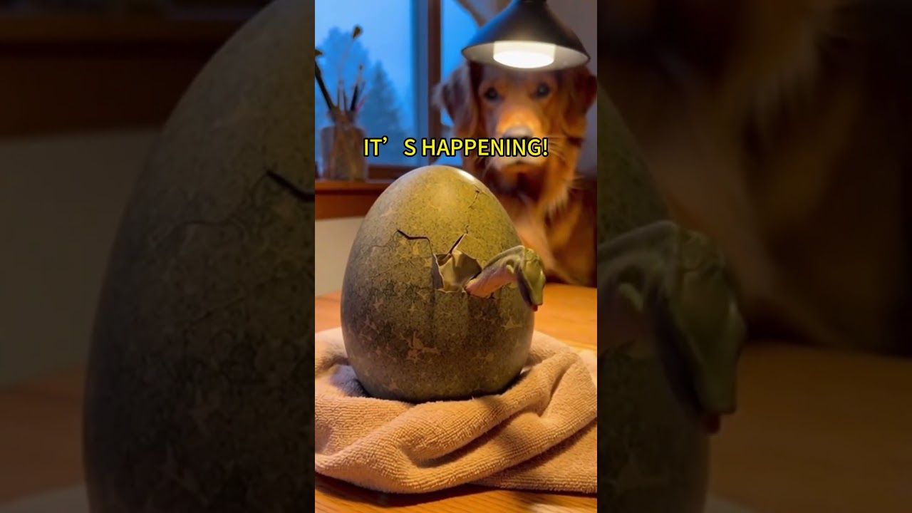 My dog waited weeks for this egg to hatch... 😱 #animalrescue #wildliferescue #animals#dinosaur