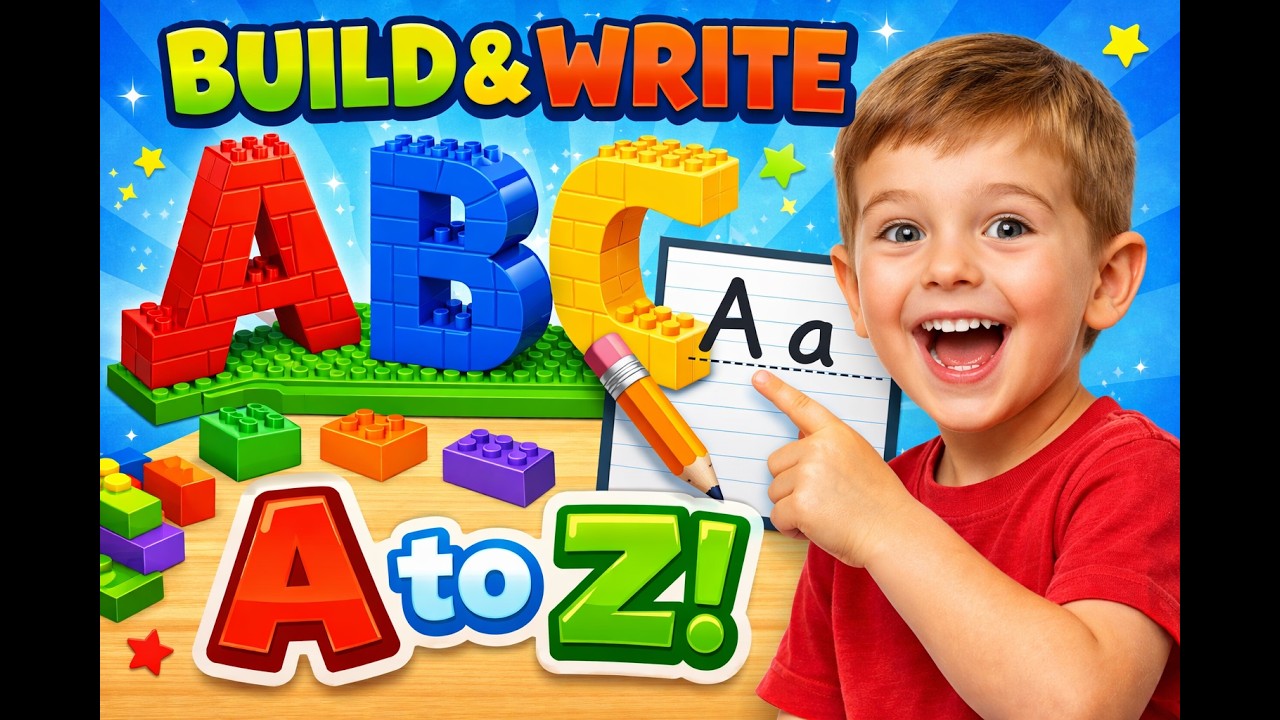Learn to Build Every Letter with Blocks & Write Alphabet letter From A ...