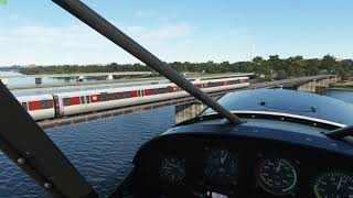 Trains on Long Bridge at Washington D.C. Addon (Columbia, USA) in Microsoft Flight Simulator 2020