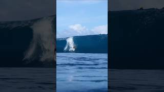 Barron Mamiya on a Smoker at Teahupo'o