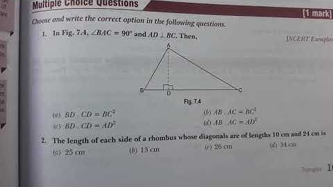 Mcq based on  similar triangle
