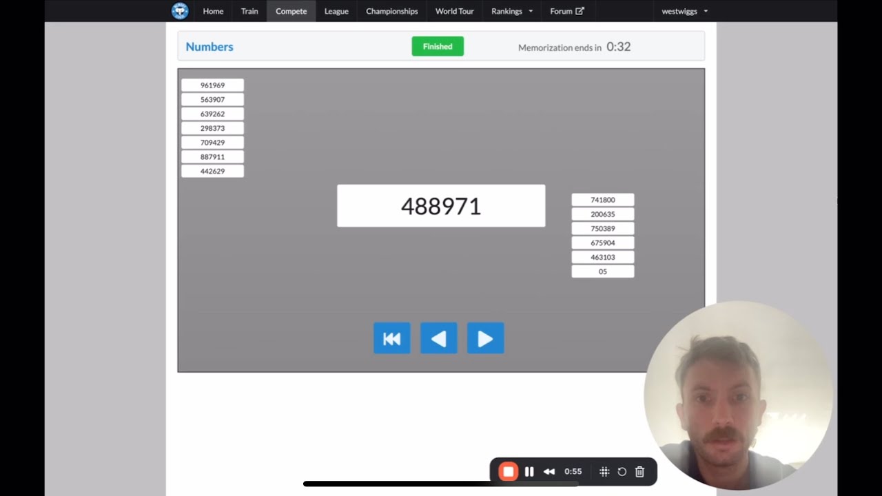 US memory champ memorizes 80 digits in 49 seconds. - YouTube