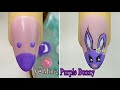 Purple bunny nail art stepbystep for beginner v mng new nails design  new nails