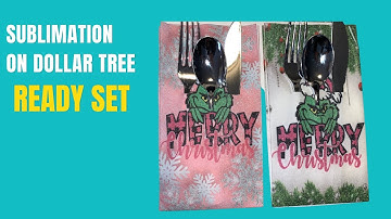 Sublimation on dollar tree Silverware￼ready set napkins