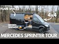 MUST SEE VAN TOUR Full Mercedes 4x4 Sprinter Tour With A Hidden Bathroom