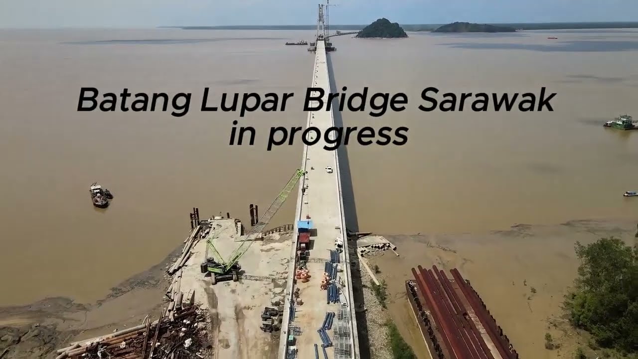 Malaysia Longest River Bridge / Cable Stayed Bridge - Batang Lupar Bridge No.1 Sarawak in Progress