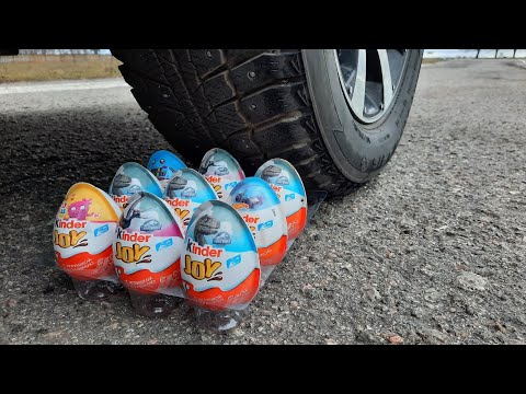 Test : Car vs Kinder JOY !!! Crushing Crunchy & soft Things by Car.