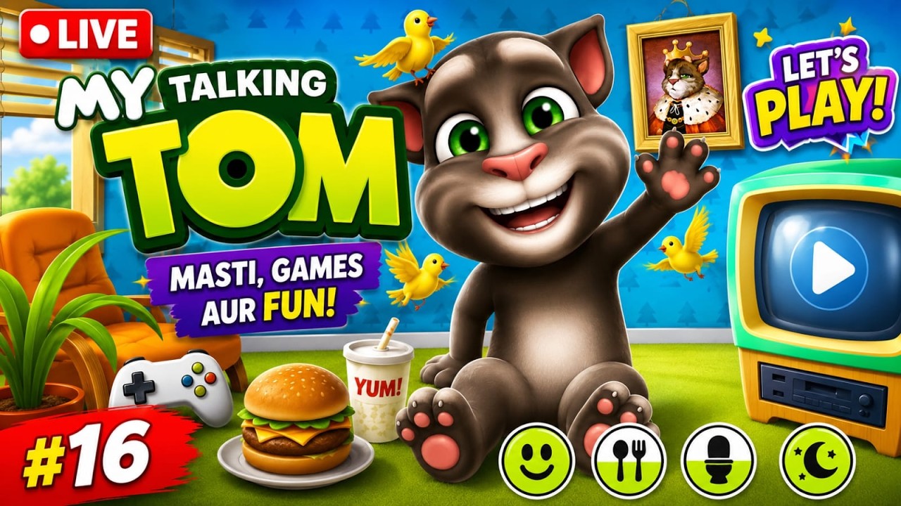 🐱 LIVE 🔴 My Talking Tom Gameplay | Tom Ke Sath Masti, Games Aur Fun! 😍