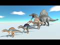 Bigfoot &amp; Herbivore Dinosaurs vs Spinosaurus ARK– Level Up Battle in ARBS