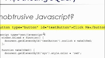 Tự học jQuery Bài 1.2: Tìm hiểu khái niệm Unobtrusive Javascript