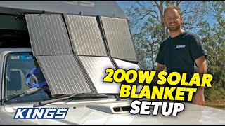 adventure kings 200w solar blanket set up