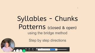 2 Syllable Chunks Patterns VC CV closed and open   Google Slides