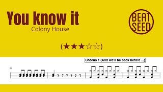 You know it   Colony house  (★★★☆☆) Drumsheet with music