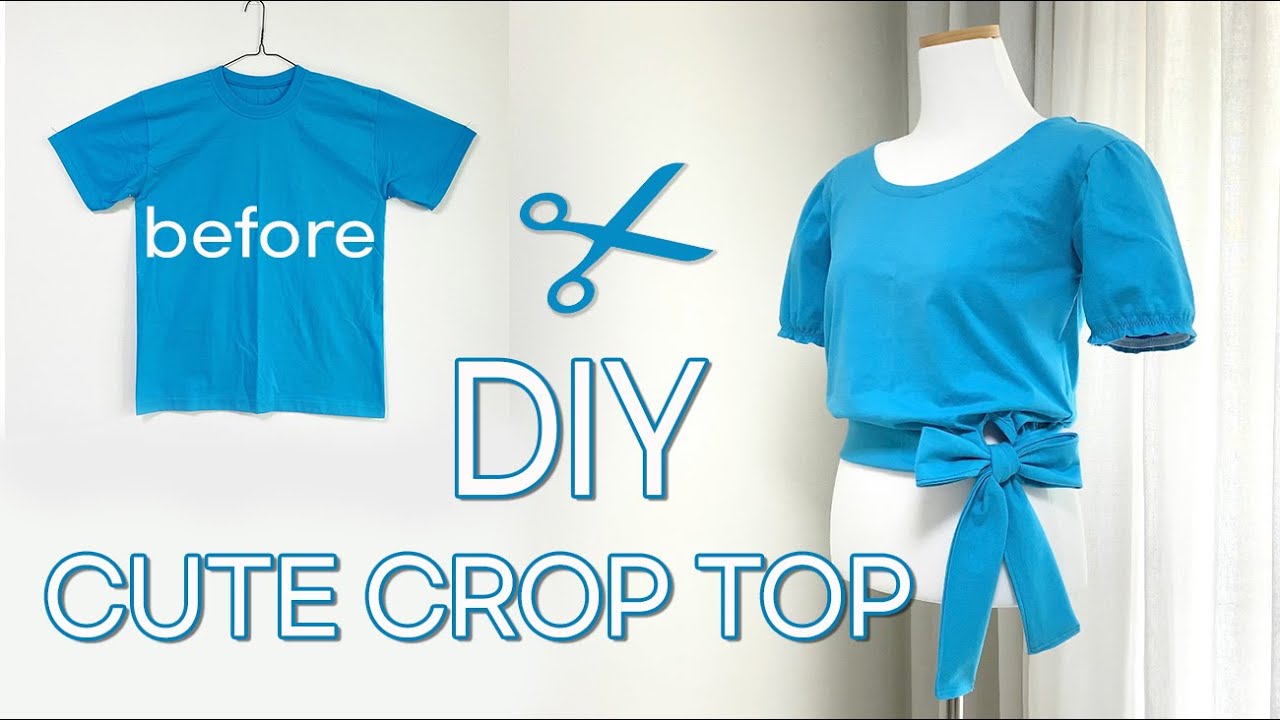 Refashion DIY Men's T-Shirt Into Cute Crop Top / DIY Puff Sleeve