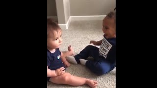 Baby Boy Gets Frightened When His Little Friend Screams