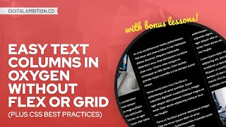 EASY Text Columns Without Flex or Grid (PLUS Utility Classes vs Custom Classes Best Practices) Details
