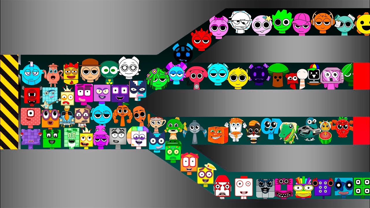 125 SPRUNKI VS ITALIAN BRAINROT VS NUMBERBLOCKS Marble Race Tournament in Algodoo - Who Will Win?