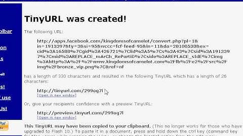 how to use tinyurl in KOC