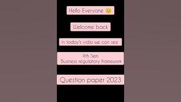 4th Sem Business regulatory framework question paper 2023#education #paperpattern