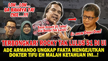Terbongkar! Ternyata Rocky Gerung Tidak Lulus Sarjana di UI