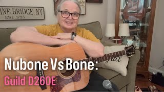 DO YOU HEAR A DIFFERENCE?  Guitar Saddle: NUBONE VS BONE ** Guild 260E