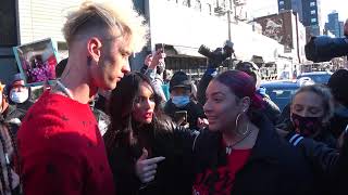 Megan Fox and Machine Gun Kelly exit their hotel for his performance on SNL in New York