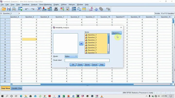 How to run a reliability test in SPSS using the Cronbachs alpha technique.