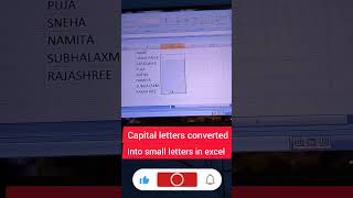 How to convert capital letters to small letters in excel#video#excel#tricks#education