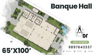 65x100 Banquet Hall / Marriage Garden Planning | Complete Layout Explained | ADF Studio