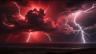 “Epic Red Thunderstorm with Flashing Lightning ⚡ 10 Hours 4K Live Wallpaper & Relaxing Background”
