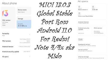 MIUI 13.0.2 Global Stable Port Rom Android 11.0 For Redmi Note 4/4x aka Mido
