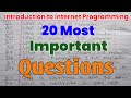 Introduction to Internet Programming| Most Important Questions| For Examination #bca