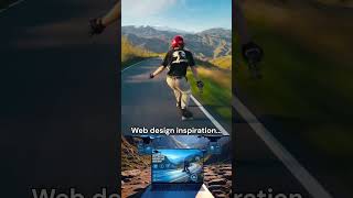 Going way too fast on a skateboard! (Web design inspiration) #webdesign #music #mountains #ai #speed