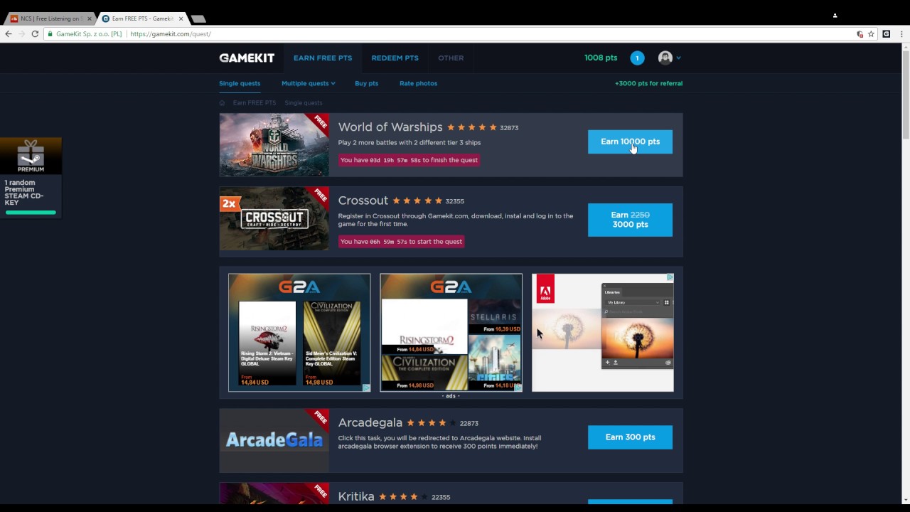 How to get free gift cards, steam keys, and more!!!