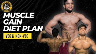 MUSCLE GAIN DIET PLANS | VEG & NON-VEG| MUSCLE GAIN |  diet musclebuilding vegdiet nonvegdiet