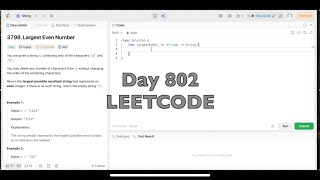 Day 802: LeetCode Problem 3798. Largest Even Number - Swift
