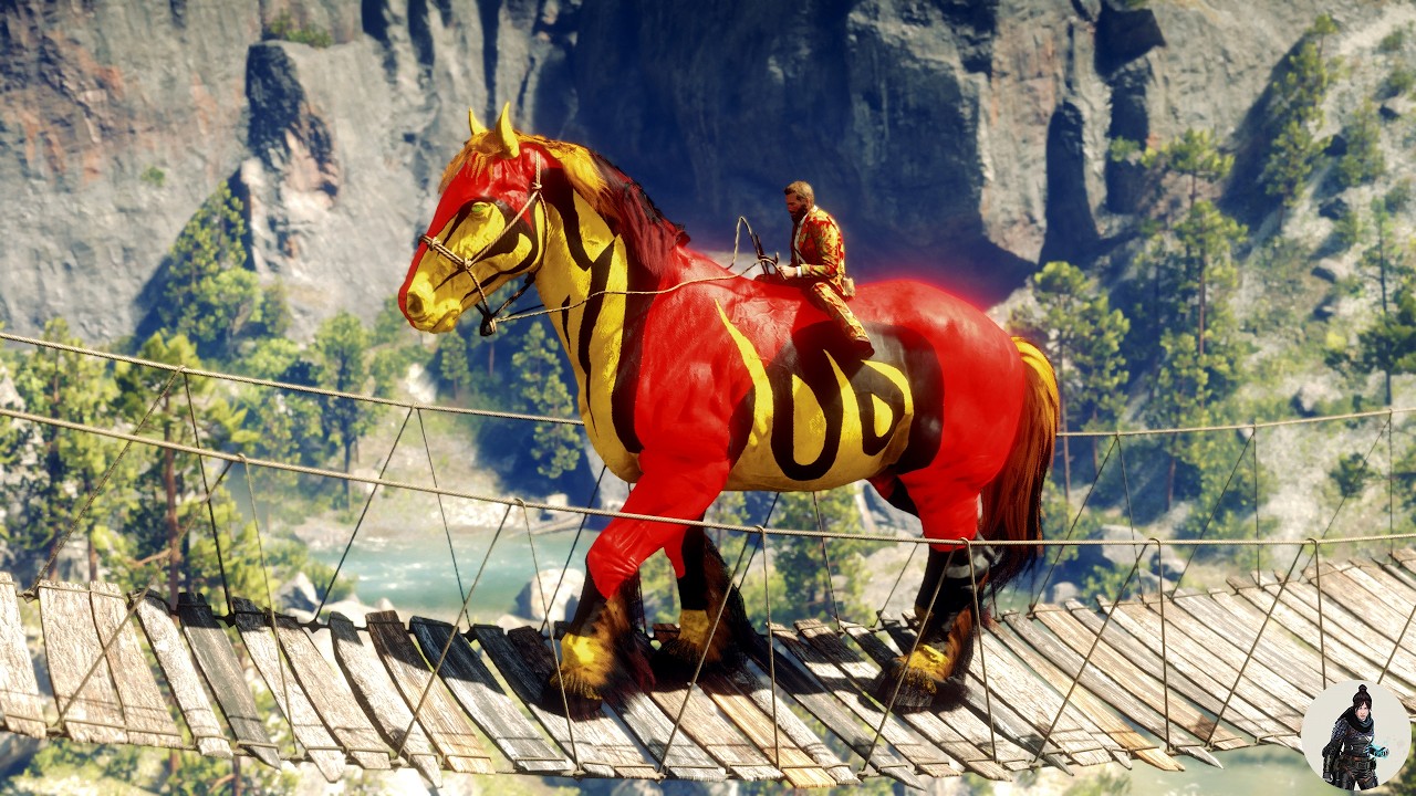 I Found Massive Red, Black, and Gold Horses from the Hanging Bridge — You Won’t Believe Their Size!