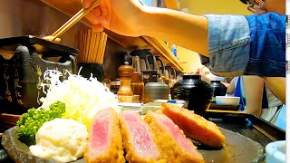 How to eat  Asakusa Gyukatsu Japan淺草炸牛排