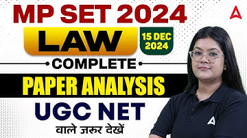 MP SET 2024 Paper Analysis | MPSET 2024 LAW Paper Analysis UGC NET वाले जरूर देखें | By Diksha Ma